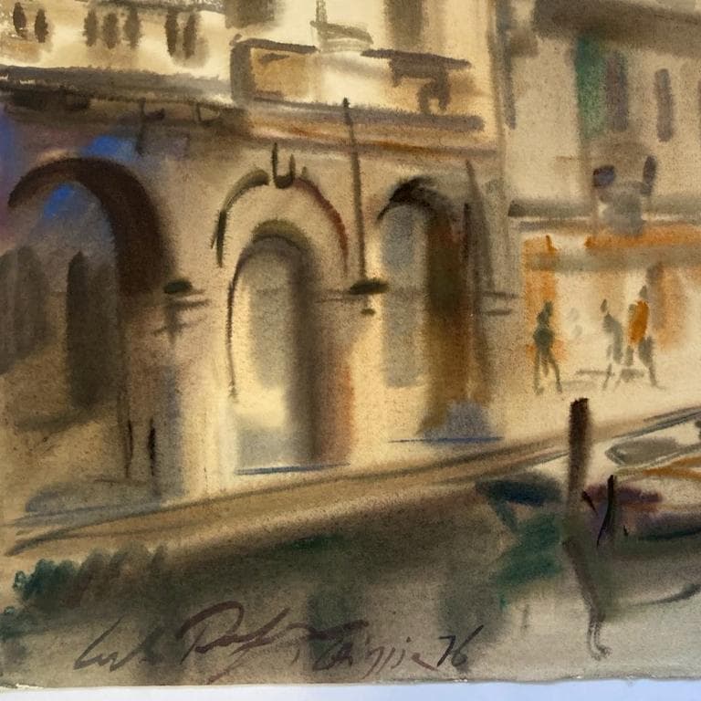 カルロ・ルヴァニャン｜キオッジャ｜ 水彩画｜原画｜20世紀アンティーク品