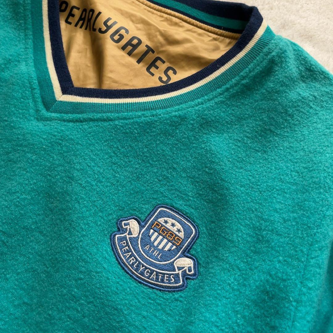 美品　パーリーゲイツ　リバーシブル　スニード　ゴールド　キャメル　フリース XL