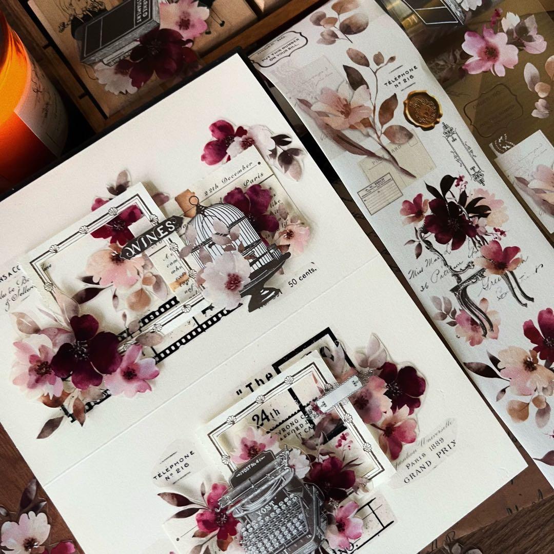 ⭐️SALE⭐️ 壹洱原创《花韵流年》海外マスキングテープ　マステ 【2156】