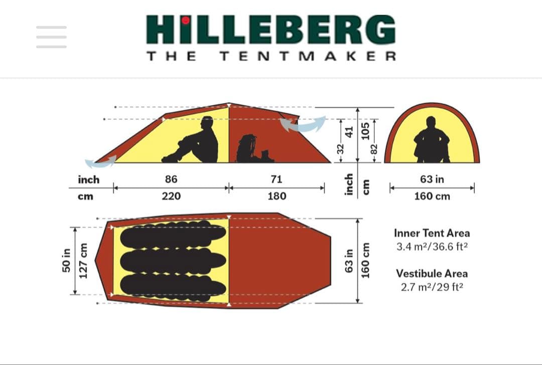 【美品】HILLEBERGヒルバーグナロ3GT グリーン　純正フットプリント付