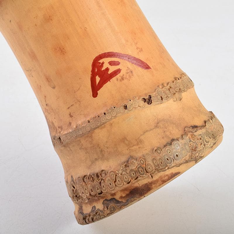 茶道具　竹花入　銘「雲の峰」　紫野　尾関桃林（宗園）極め箱　C　R9465