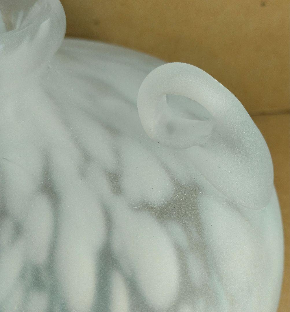 【本物保証】藤田喬平 手吹 花瓶(水色系,手付) 共箱 栞2 極美品 高島屋