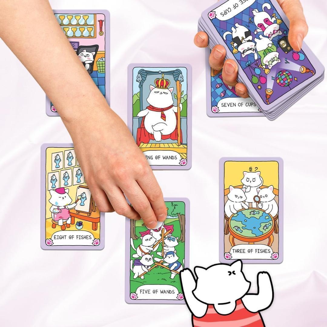 【正規品タロットカード】脱力感満載の可愛い猫たちが楽しくキュートなタロットデッキ