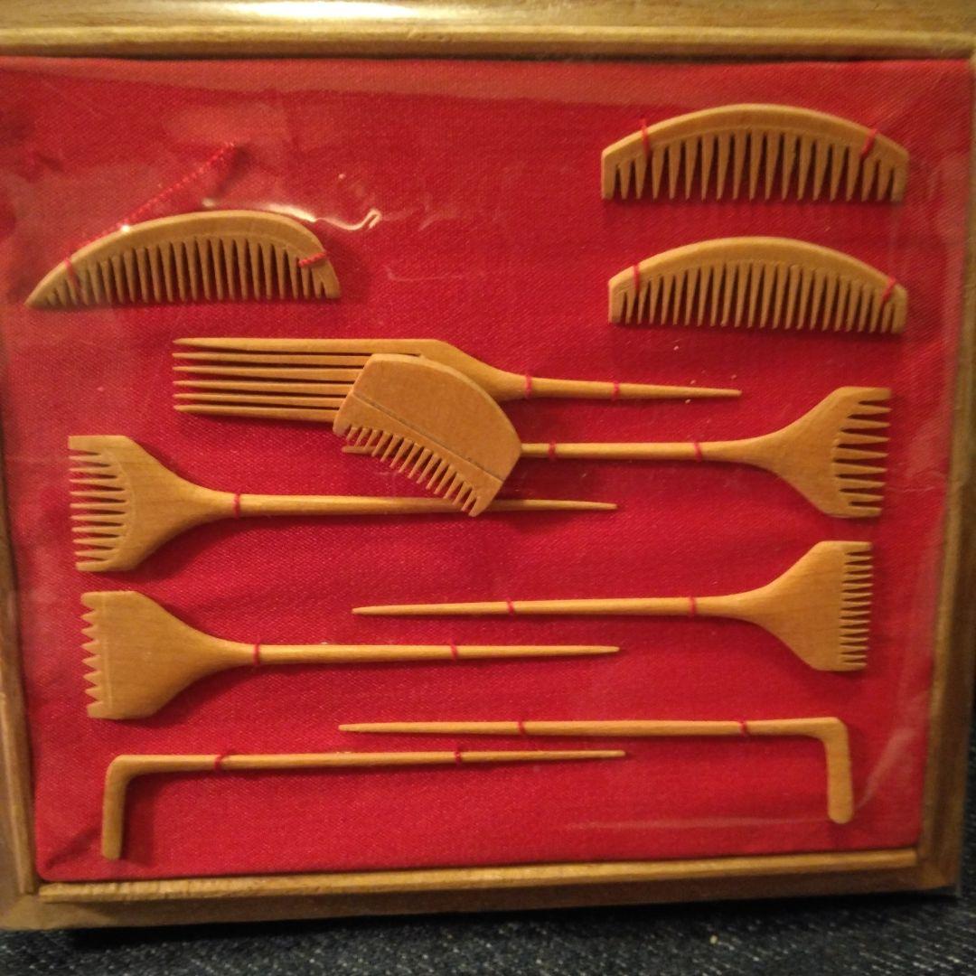 古い　ミニチュア　櫛　こうがい　アンティーク　骨董