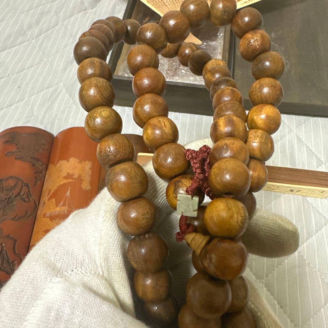 中国 日本時代物白檀念珠紫檀香筒竹彫 詩文 人物 山水 茶道具アンティークまとめ