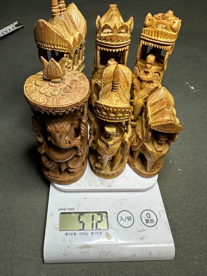 インド　白檀　木彫り　象　仏教美術　仏像 骨董 木像　木製　密教　置物