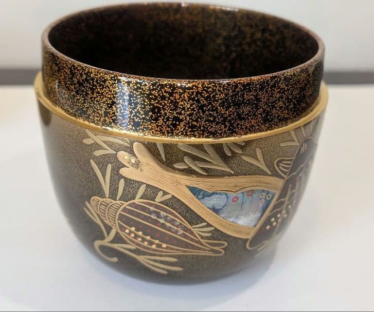 個人秘蔵-茶道具さま専用『海松貝蒔絵』大棗　新家新斎作　棗　茶器　螺鈿　内金梨子