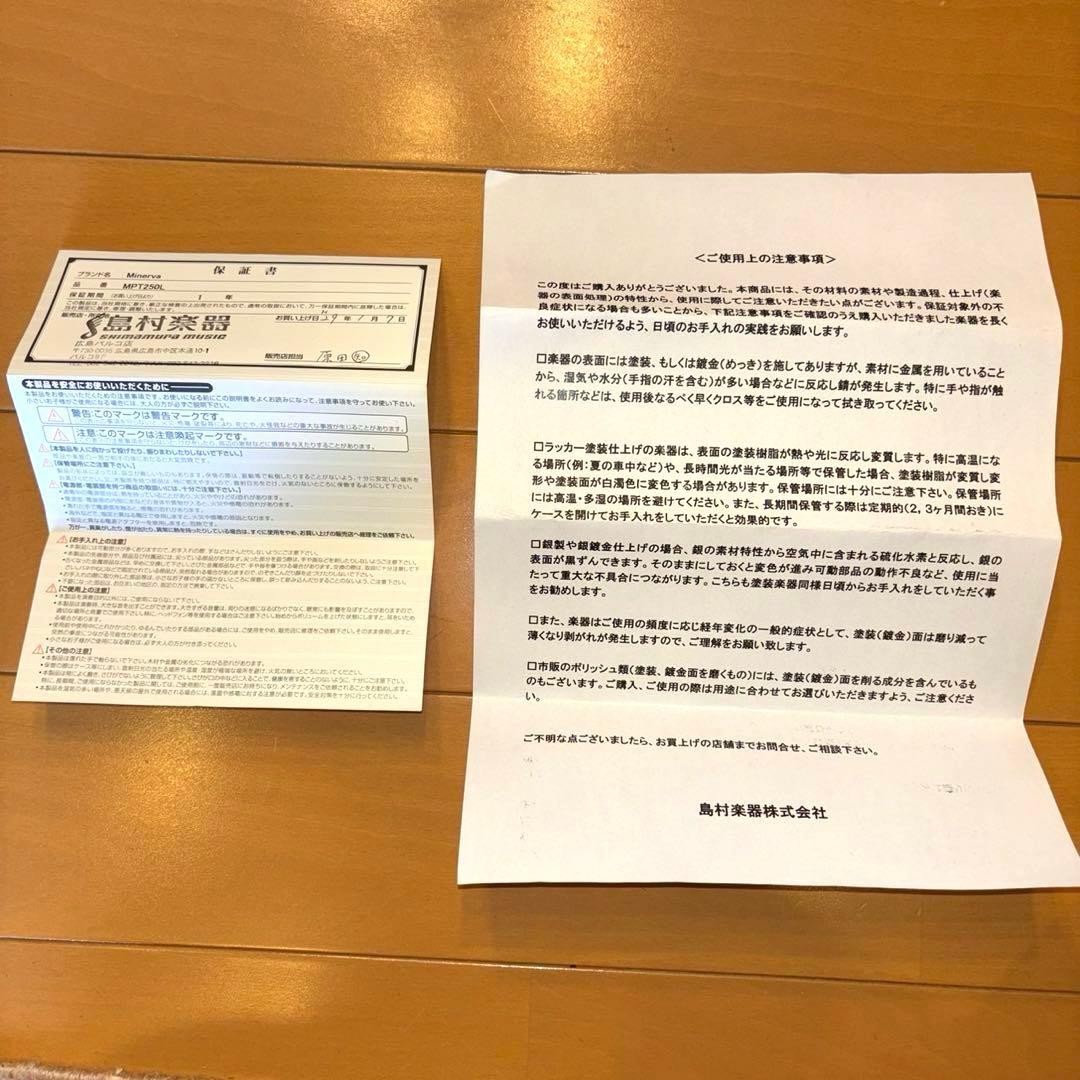 ポケットトランペット MPT250L Minerva ケース付き