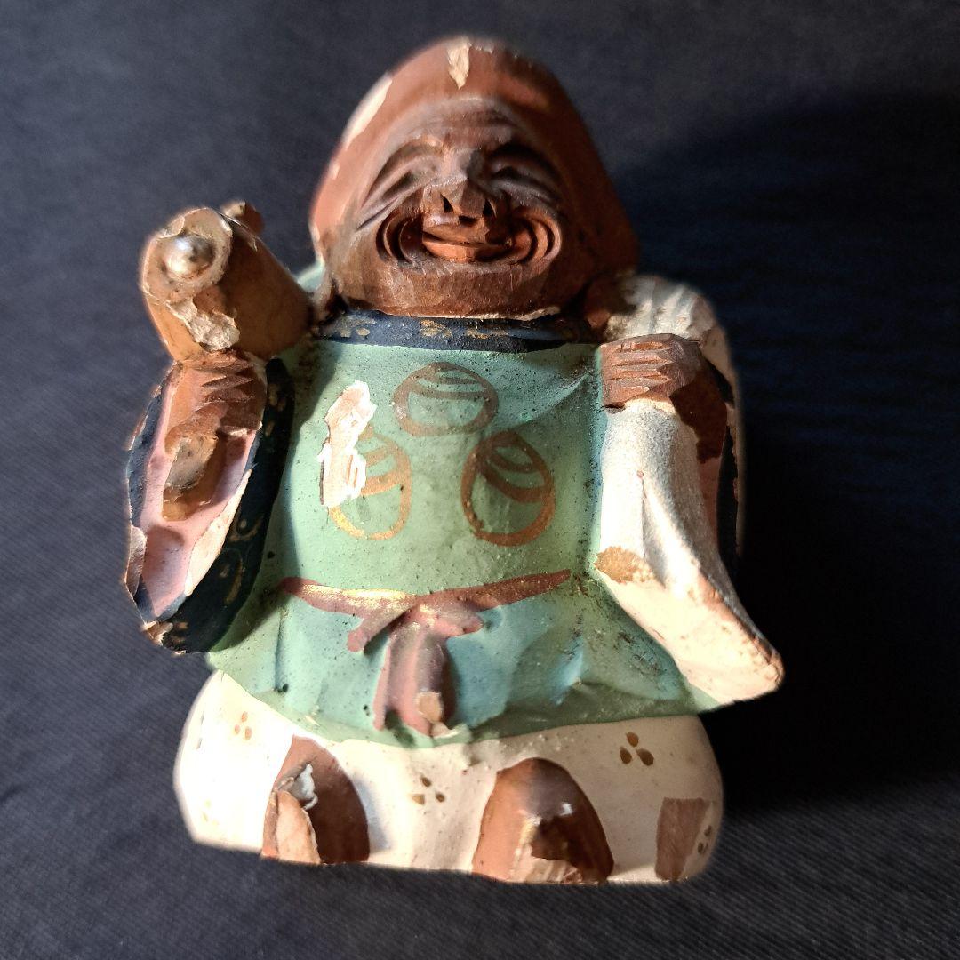 「絶妙です! 彩色木製工芸品 七福神像(脊高 約7cm）7体」 骨董アンティーク