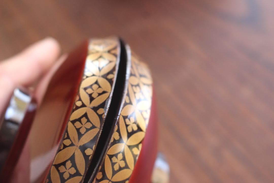 小傷有！極上溜塗に優美な七宝蒔絵の映えるお椀2点（検輪島塗懐石椀蒔絵椀