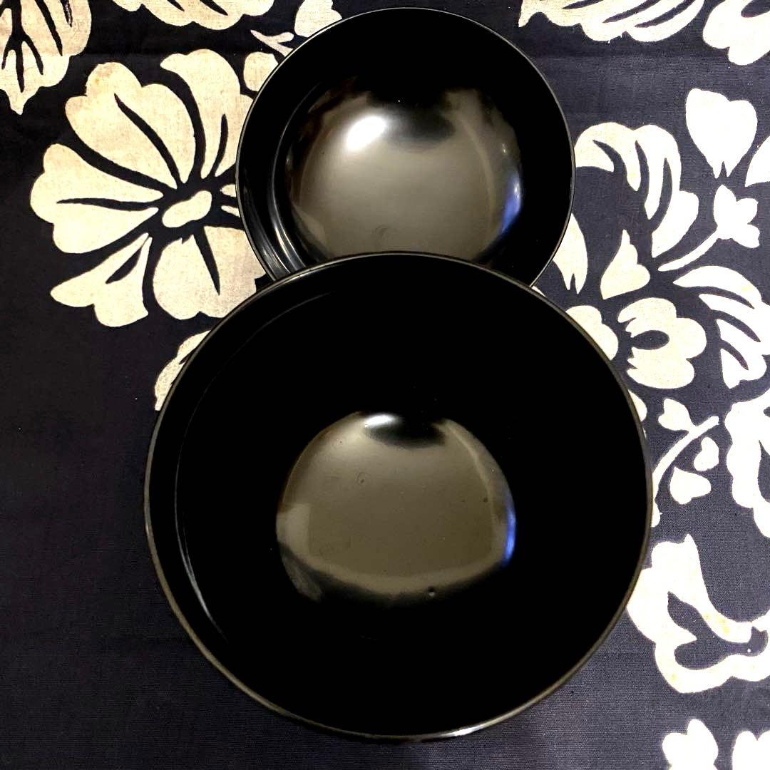 輪島塗　忍紋沈金　木製吸物椀　五客組　共箱有り　高級漆器　羊歯紋　雑煮椀・煮物椀