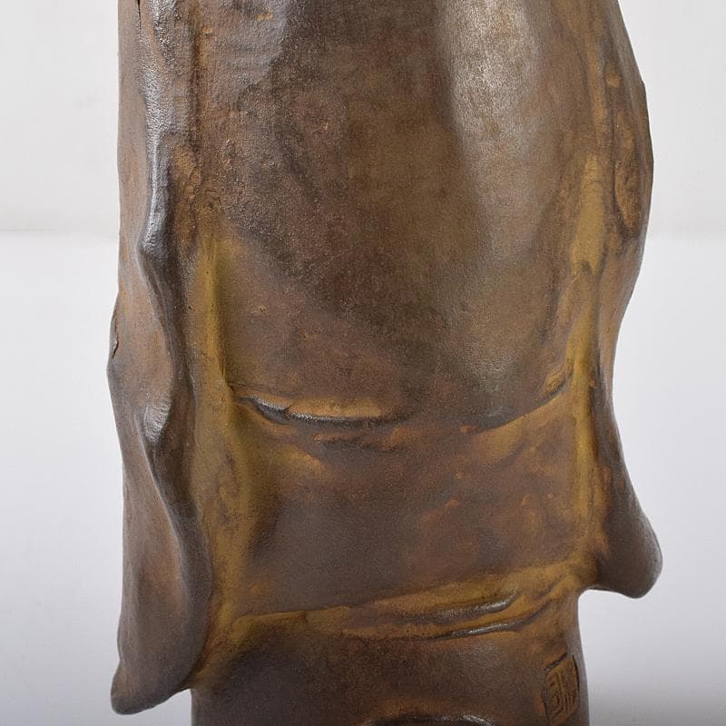 高岡銅器　名取川雅司造　蝋型鋳銅　人物像　一對　M　R7910