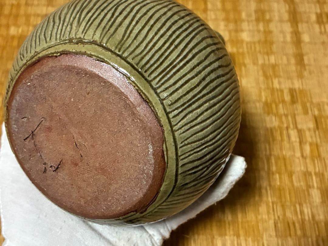 虫明焼 【黒井 千左】鶴首 花入 花瓶 共箱