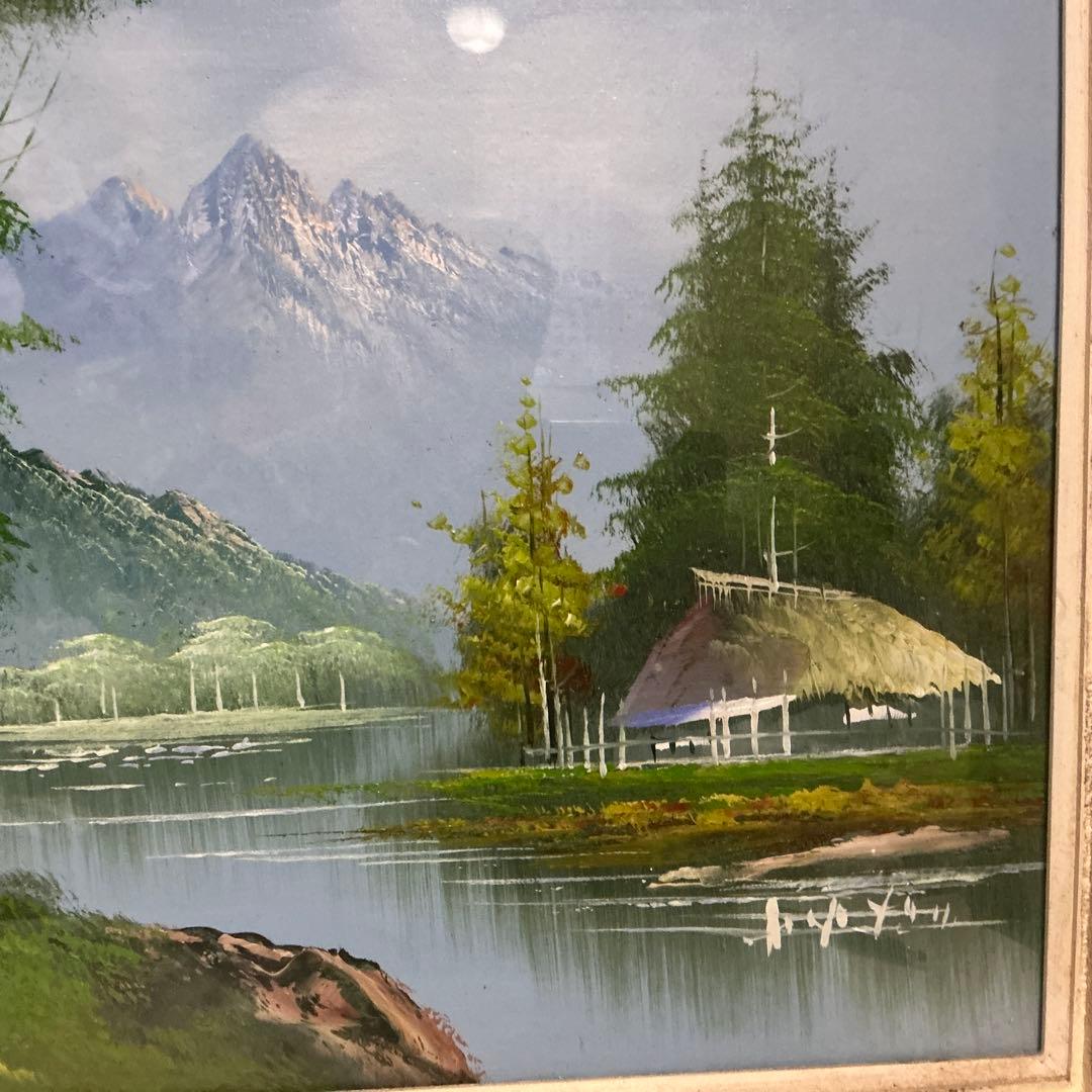 風景画　油絵　絵画　油彩画　肉筆　美術　P 10号　額縁　額装品　油彩