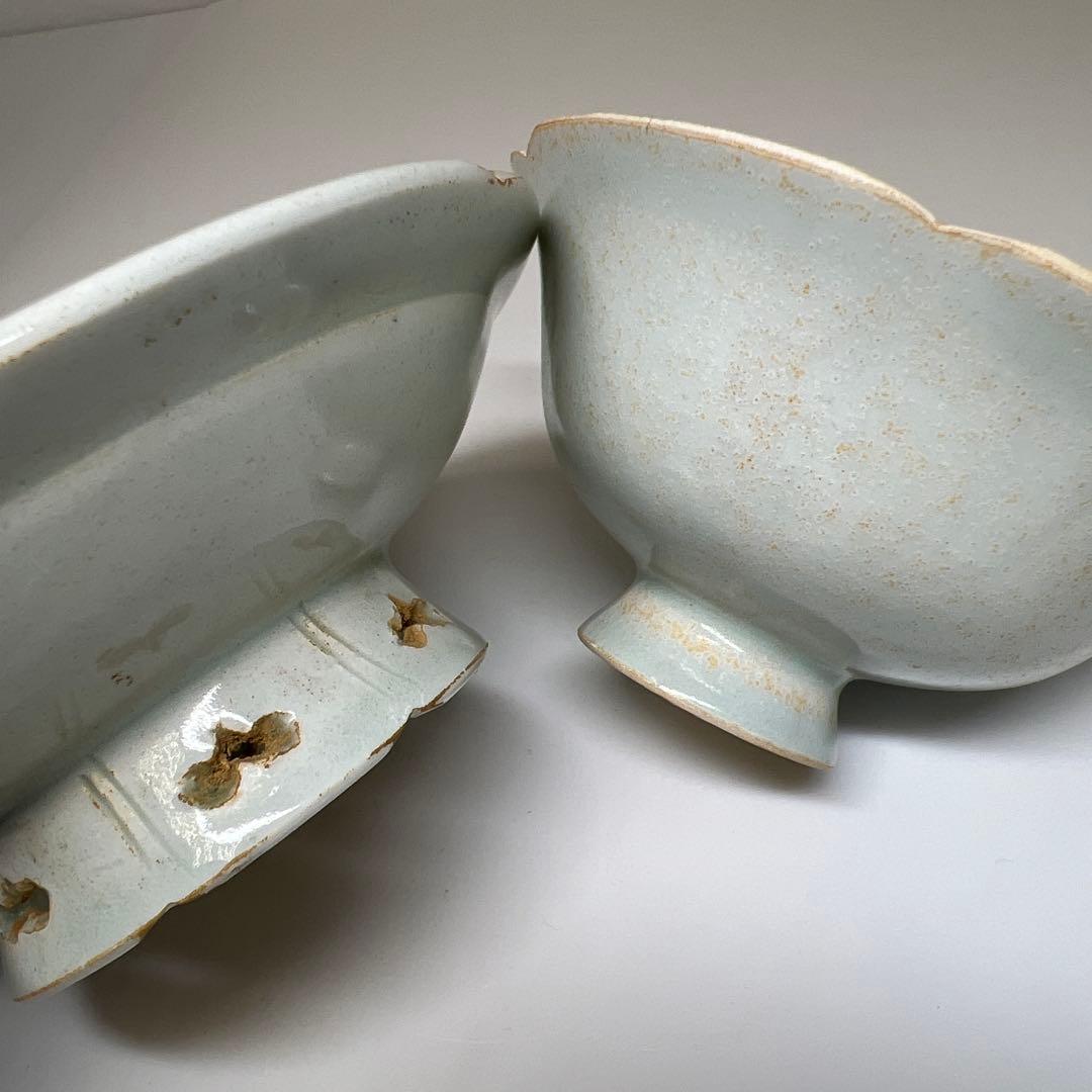 中国宋時代　影青盃、盃台　木箱付　高さ9㎝　東Y7-0709⭐︎2Fトコカ