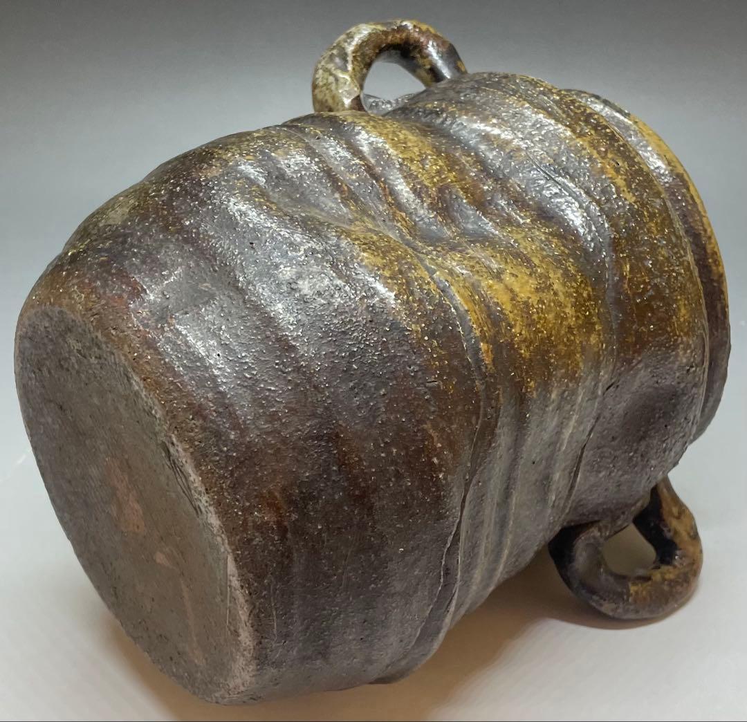 古備前　波状文　窯印　耳付水指　耳付花入　双耳水指　双耳花入　b6220