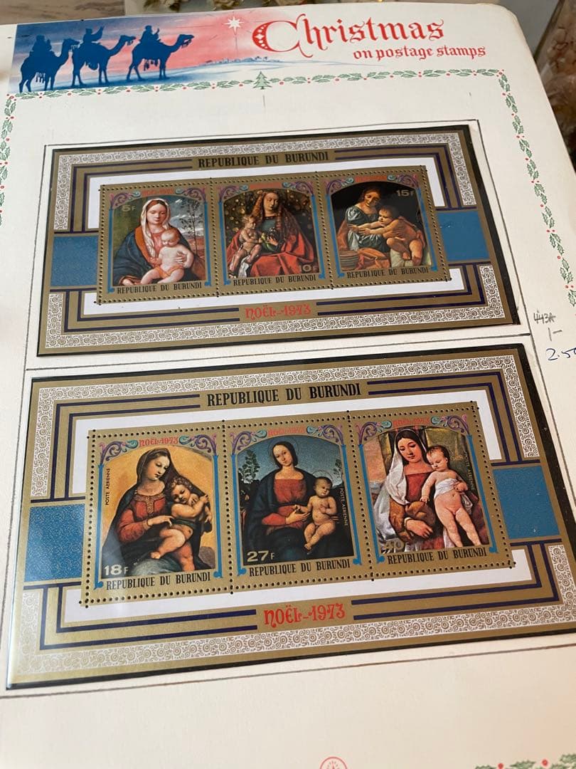 ヴィンテージ　クリスマス切手　1960〜70年代　ジャンクジャーナル