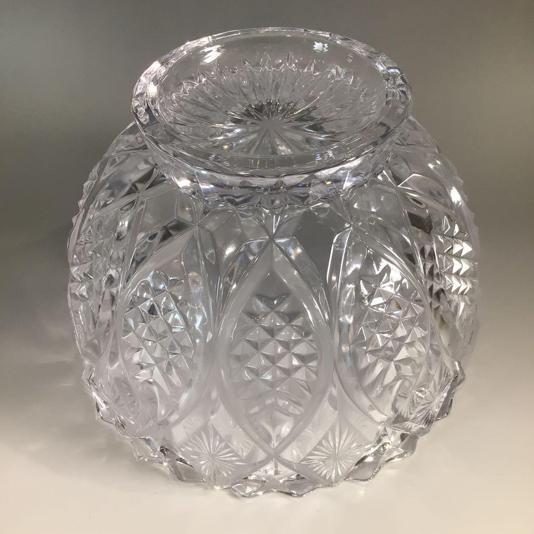 Ｐ４４８　水指　『清昌堂造』『江戸切子』『ガラス水指』『義山鉢』　紙箱　茶道具