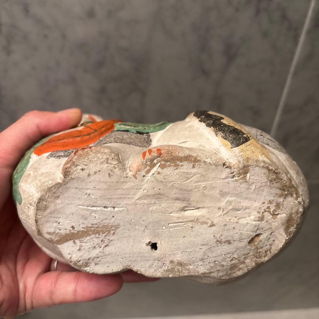 アンティーク　京都伏見人形　郷土玩具 手描きの瞳や前掛け前掛けが美しく芸術的な猫