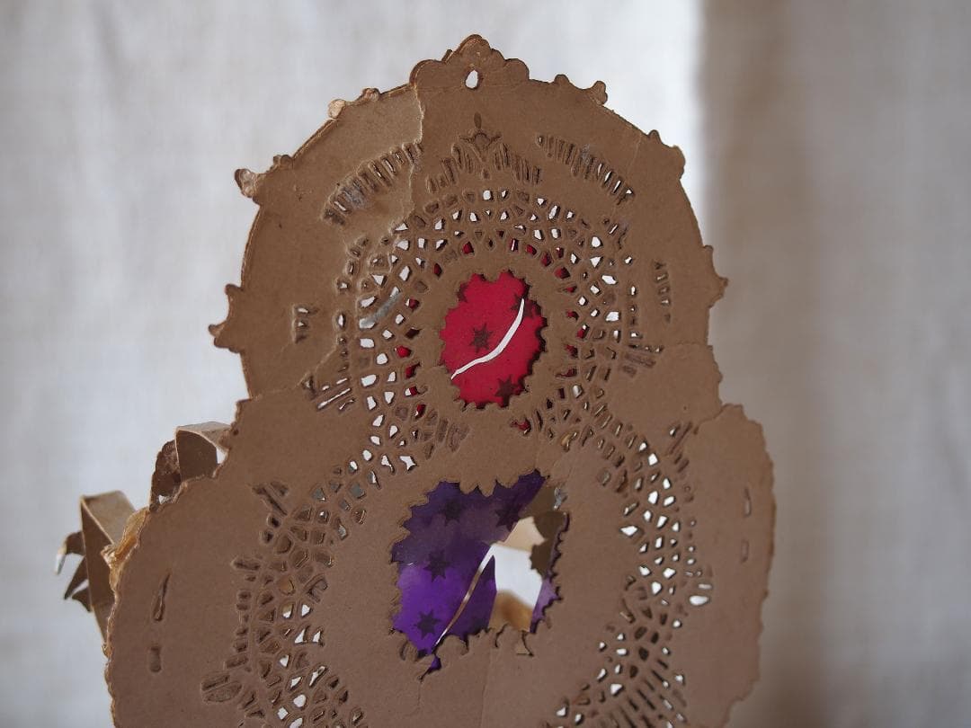 天使と花の装飾のペーパーデコレーション ヴィクトリアン期ペーパークラフトK400