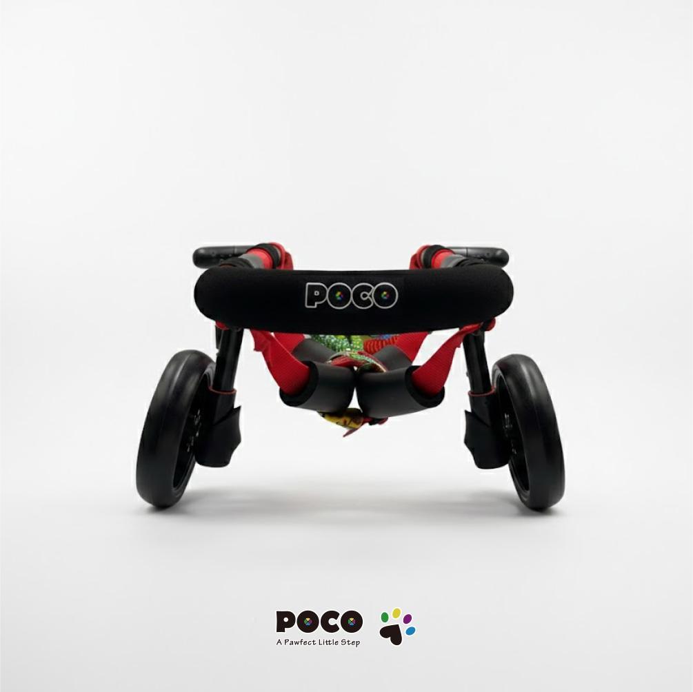 愛犬４輪歩行器【サイズ調整可】×【彩色レッド】介護・リハビリetc...