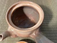 萩焼茶器揃 急須 茶注 湯呑 共箱付き　（玉佛山 野坂康起 ）