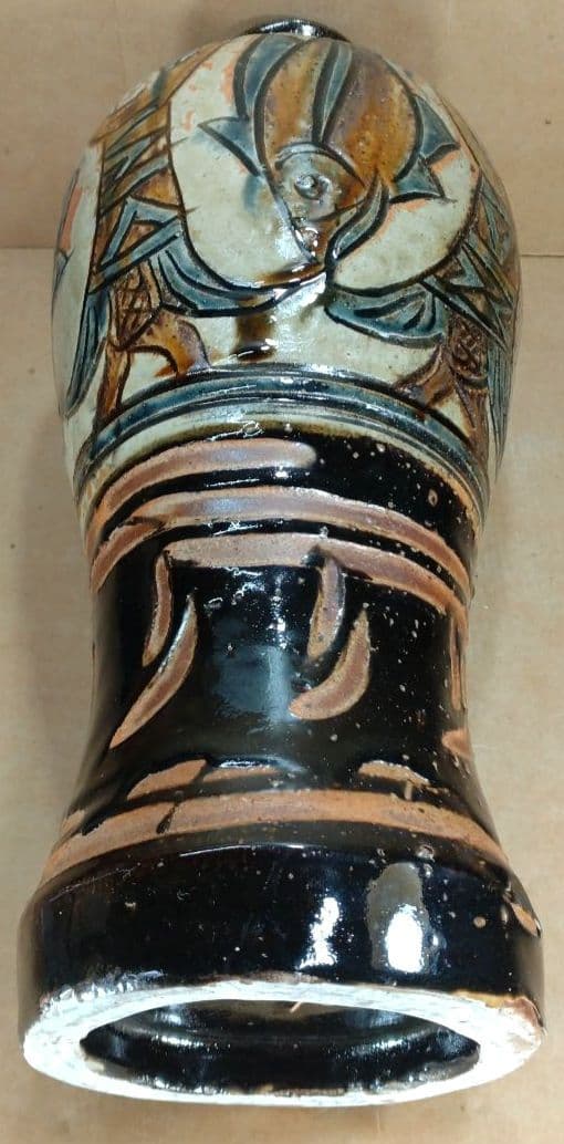 れれれ【本物保証】金城次郎 クヮンカミヤー文花瓶 共箱 栞 h36㎝超