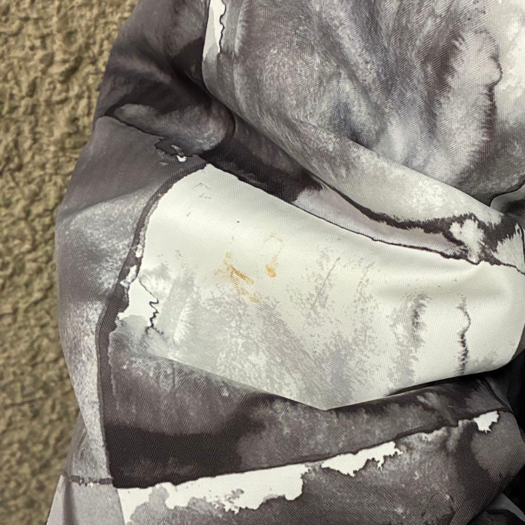 希少XL⭐︎クイックシルバー スノボーウェア マーブル模様ワンポイントロゴ 灰色