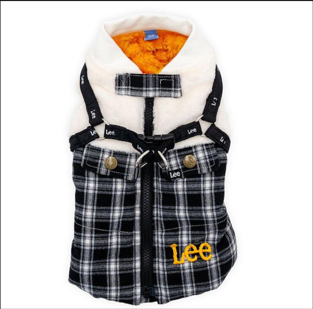 Ｌｅｅ チェック アウターハーネス 小型犬 | ブラック 背中開き DSサイズ