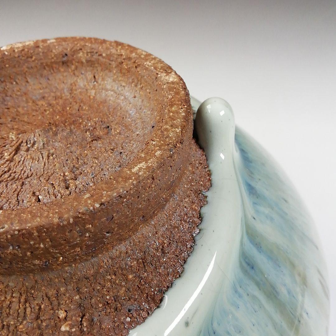 Ｔ５４７　茶碗　『黒流し茶碗』『薪窯　高鶴淳 作』　共箱　抹茶碗　茶道具