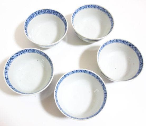 骨董品 アンティーク 蓋付き小鉢 5客セット　何焼きか不明？