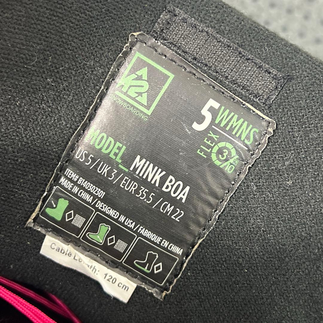 希少サイズ レディース キッズ 22cm K2 MINK BOA スノボ ブーツ