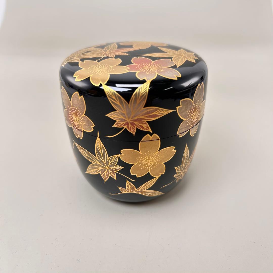 A046茶道具　棗　西條一斎　雲錦蒔絵大棗