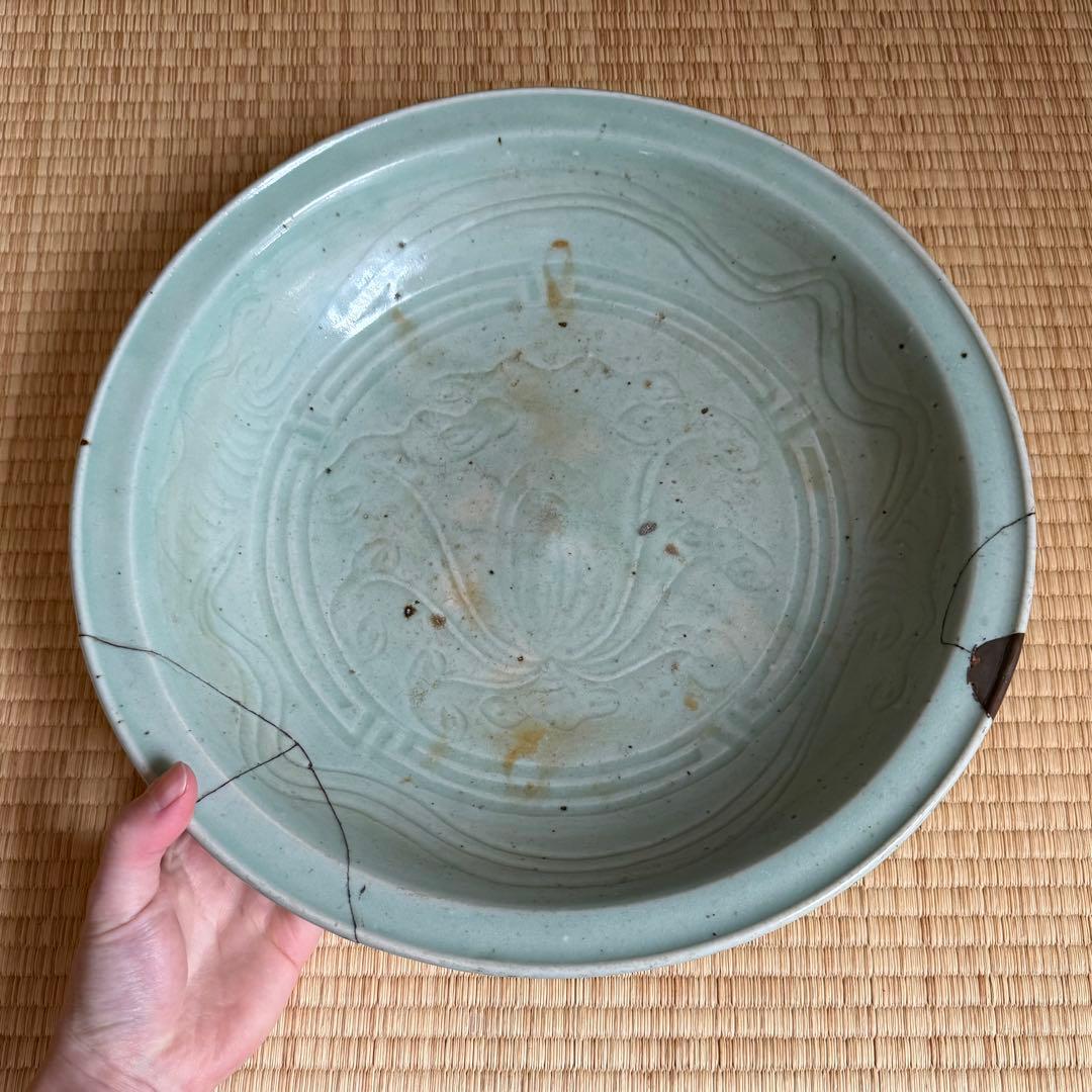 初期伊万里 古波佐見 青磁 大皿 大盤 江戸時代 呉須赤絵 鍋島 古美術 骨董