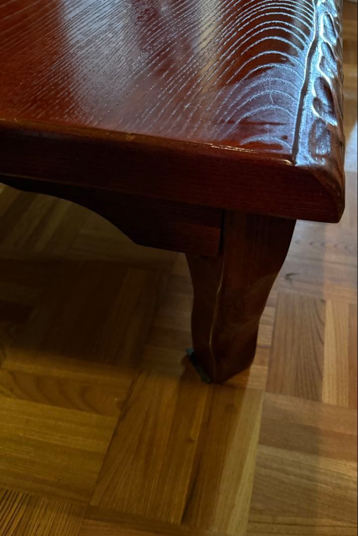 木製　折りたたみ　和机　ローテーブル　昭和レトロ 木彫　座卓　 古家具