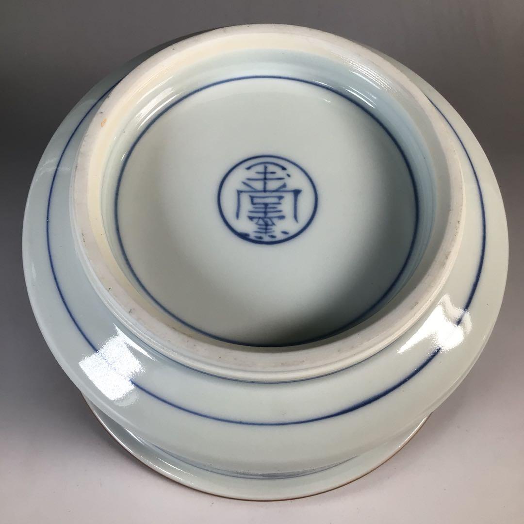 Ｎ７２１　皆具　『手塚玉堂造』『染付雲鶴文』『水指　建水　蓋置　杓立』　共箱