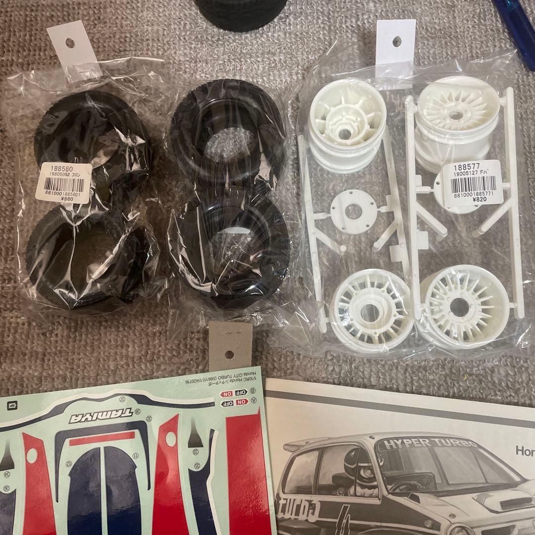 組立塗装済み　タミヤ　HONDA シティターボ　新品タイヤ、ホイールセット