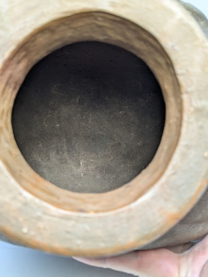 岡本錦朋 備前陶彫「平和の花園」 共箱栞 備前焼 壷花入 壺花瓶 花器 裸婦