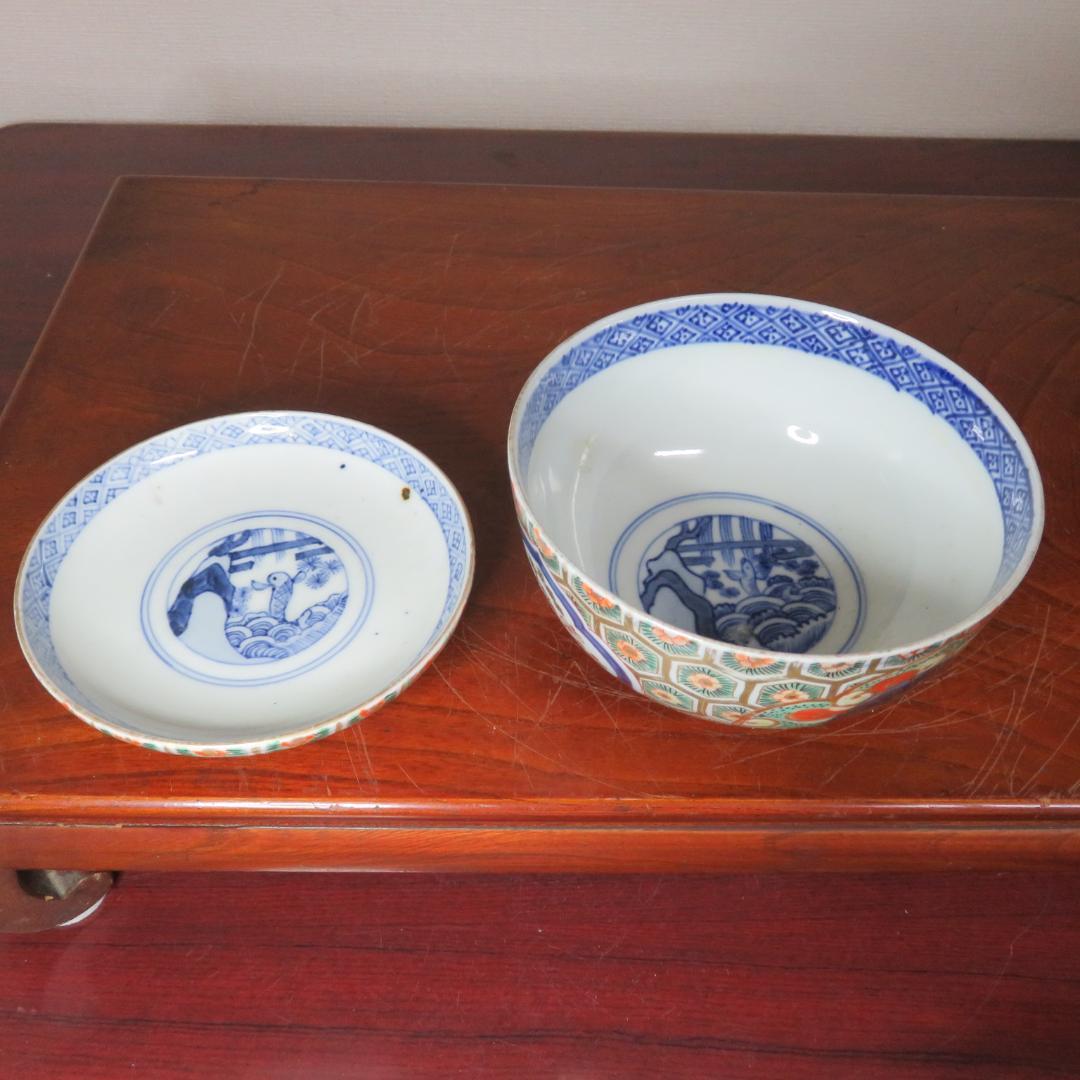 蓋物 ペア 色絵付 錦蒸し茶碗 金彩 古伊万里 蔵出し 初荷