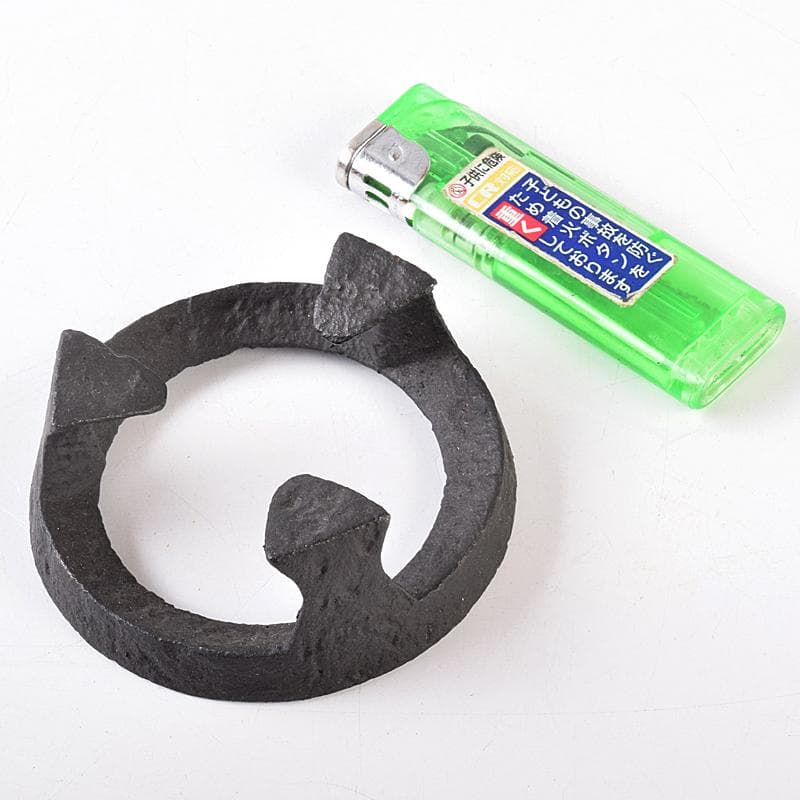 茶道具　釜師　畠春斎作　細川家伝来　五徳　蓋置　共布共箱　V　R8840