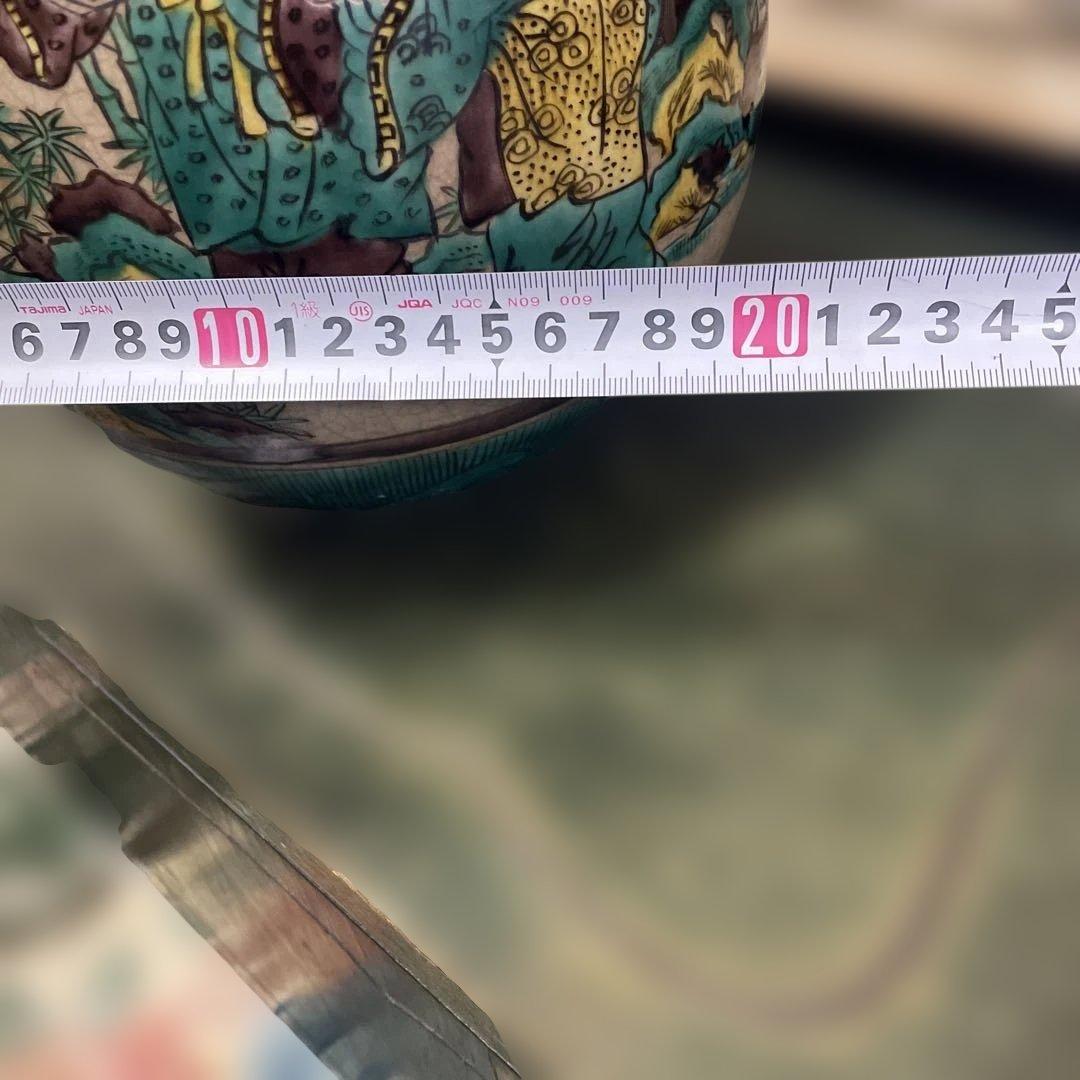 九谷焼陶器 人物画　古い九谷　在名あり　骨董　中国人物画　日本古美術品