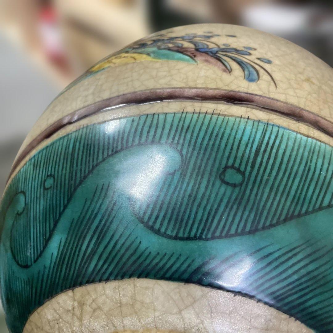 九谷焼陶器 人物画　古い九谷　在名あり　骨董　中国人物画　日本古美術品