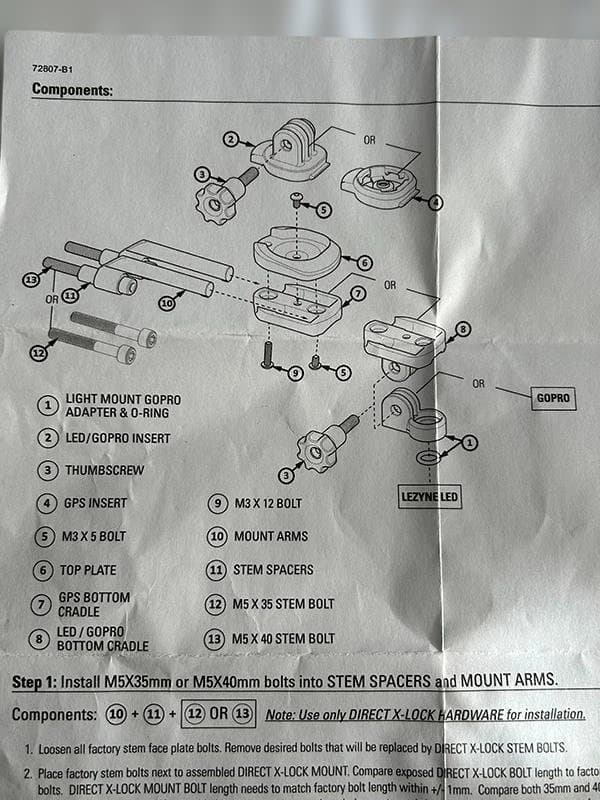 サイクルコンピューター & 取り付け金具 & ライト