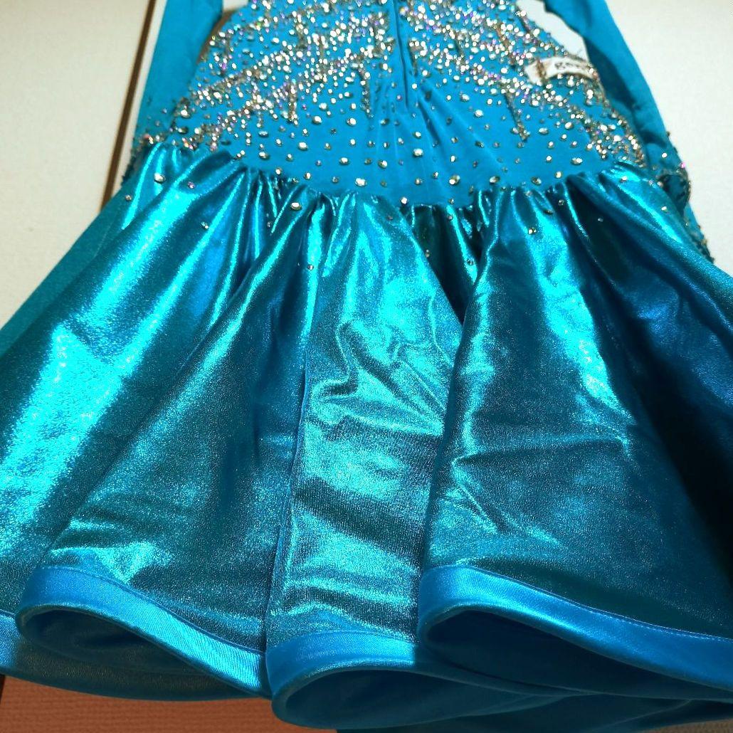 社交ダンス♡ジャンティ　ラテンドレス　ターコイズブルー　競技　デモ