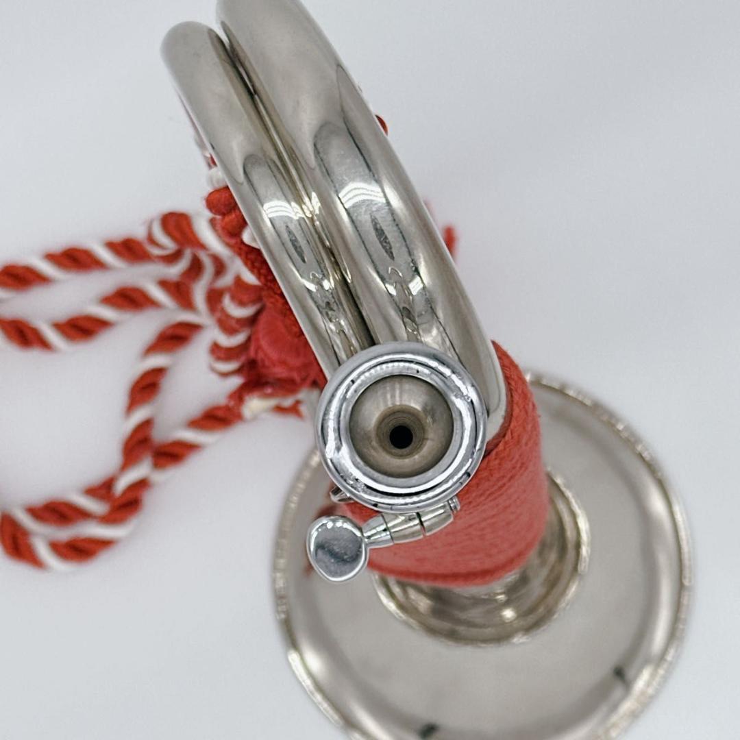 美品 信号ラッパ 楽器 海上自衛隊 自衛隊 銀2連 お祭り