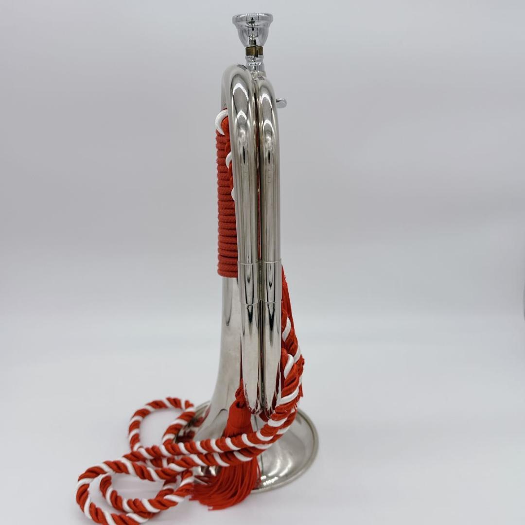 美品 信号ラッパ 楽器 海上自衛隊 自衛隊 銀2連 お祭り