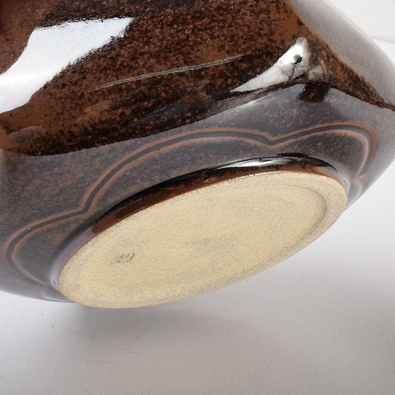 茶道具　膳所焼　陽炎園造　淡海ぜぜ　六角建水　花入　共箱　C　7090