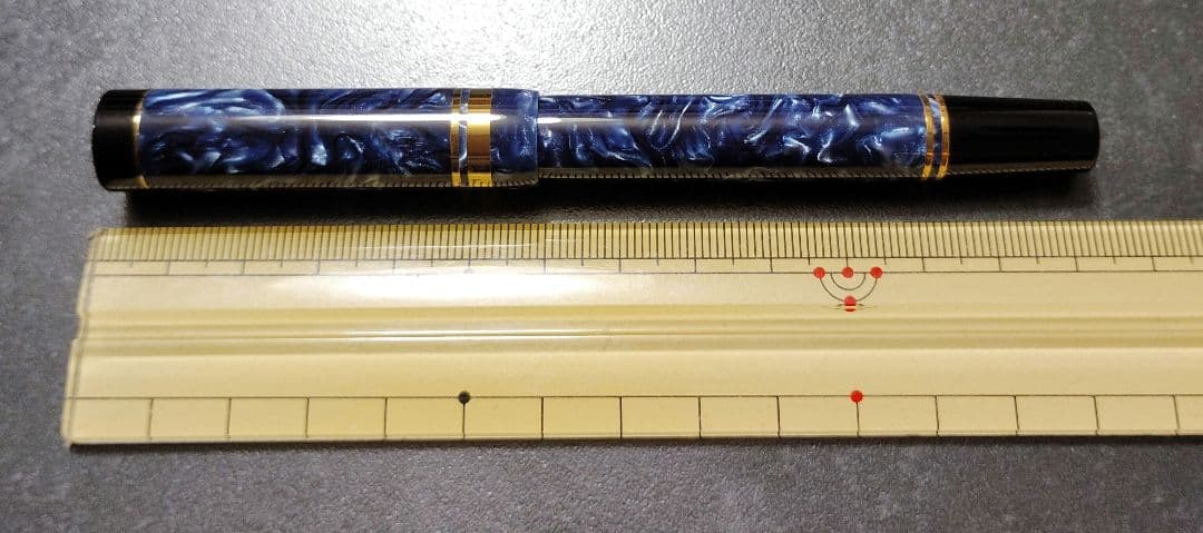 PARKER デュオフォールド 万年筆 ブルーマーブル GT 18K 英国製