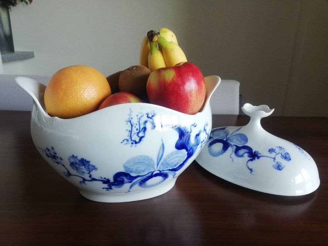 希少限定【Meissen】ブルーオーキッド スープチューリン（大）蓋付き