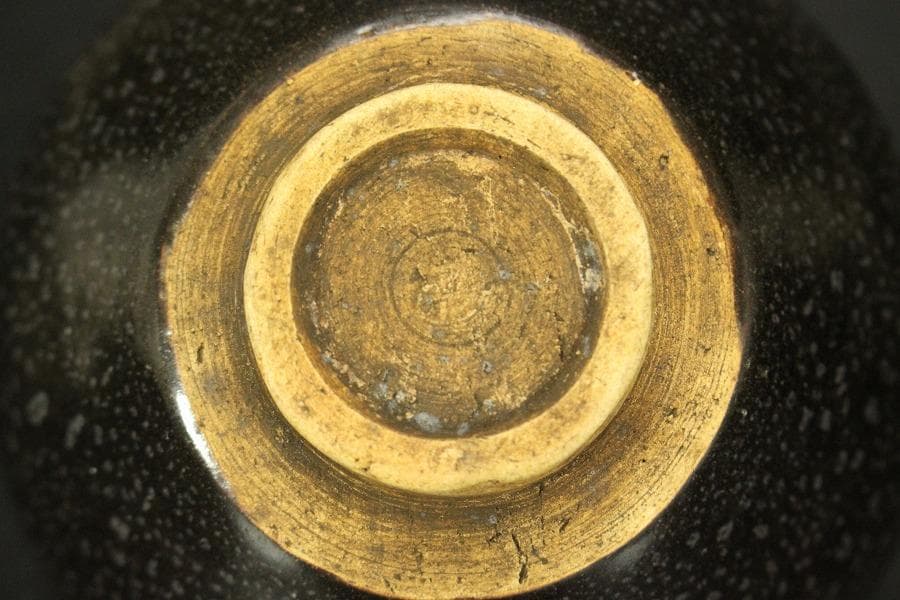 茶道具 油滴天目茶碗 天目台 時代(ZE548)